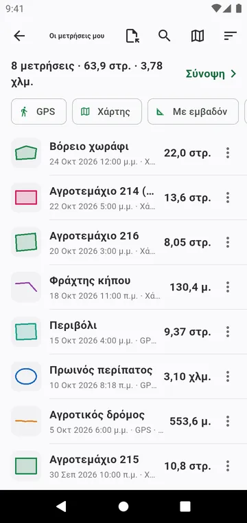 Οι μετρήσεις μου, με φίλτρα, σύνολα και εξαγωγές