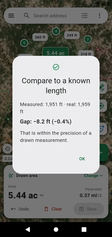 Checking accuracy against a length you know