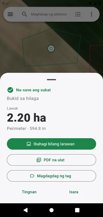 Ang resulta pagkatapos mag-save, handang ibahagi bilang larawan o PDF