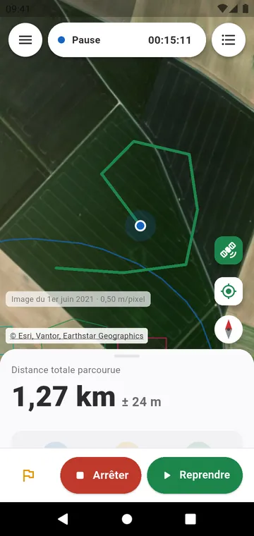 Mesure à pied : la distance en direct avec sa marge d'erreur
