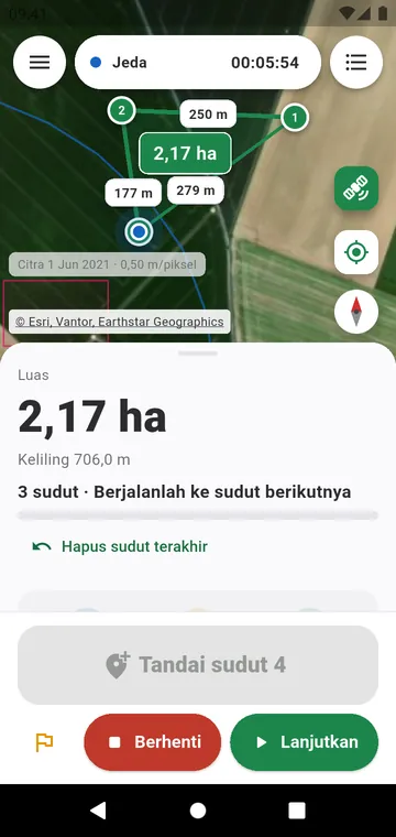 Sudut demi sudut: luas dari sudut-sudut GPS yang dirata-ratakan