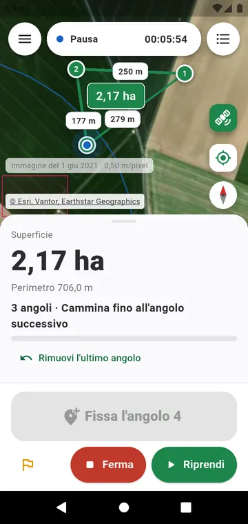 Angolo per angolo: la superficie da angoli GPS mediati