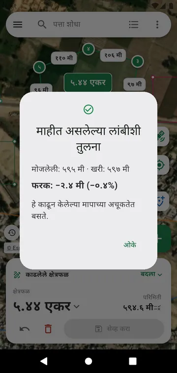 माहीत असलेल्या लांबीशी अचूकता तपासणे