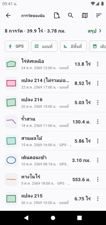 การวัดของฉัน พร้อมตัวกรอง ผลรวม และการส่งออก