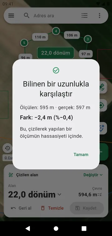 Hassasiyeti bilinen bir uzunlukla kontrol etmek